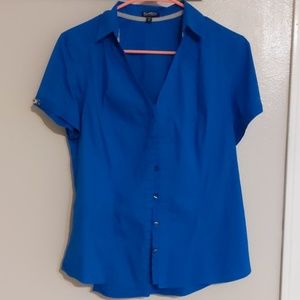 Express royal blue short sleeve button down